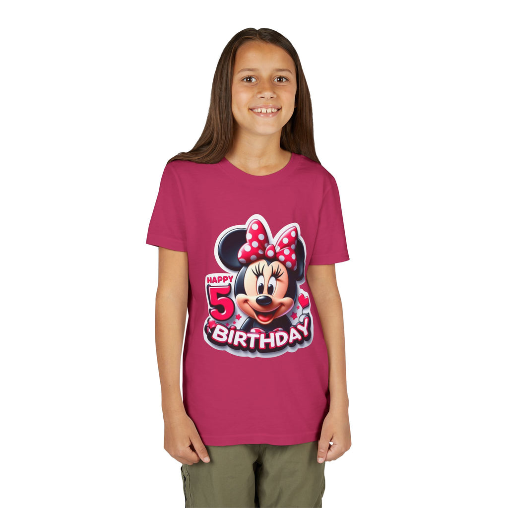 Minnie Mouse Happy 5th Birthday Youth Tee