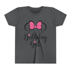 Birthday Girl Youth Tee — Pink Bow Party Shirt for Girls