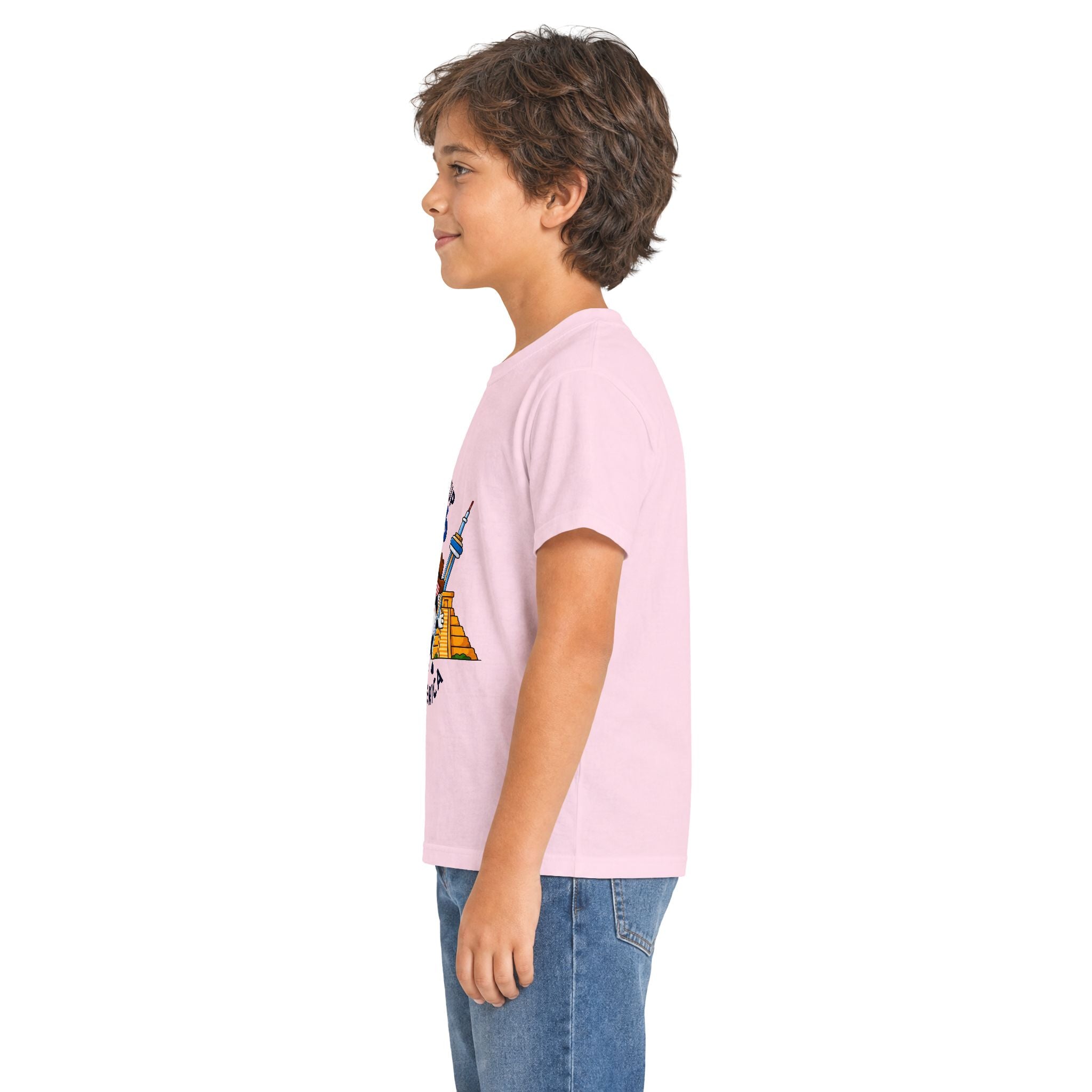 Kids Tee -  America Soccer Mascot & Landmarks