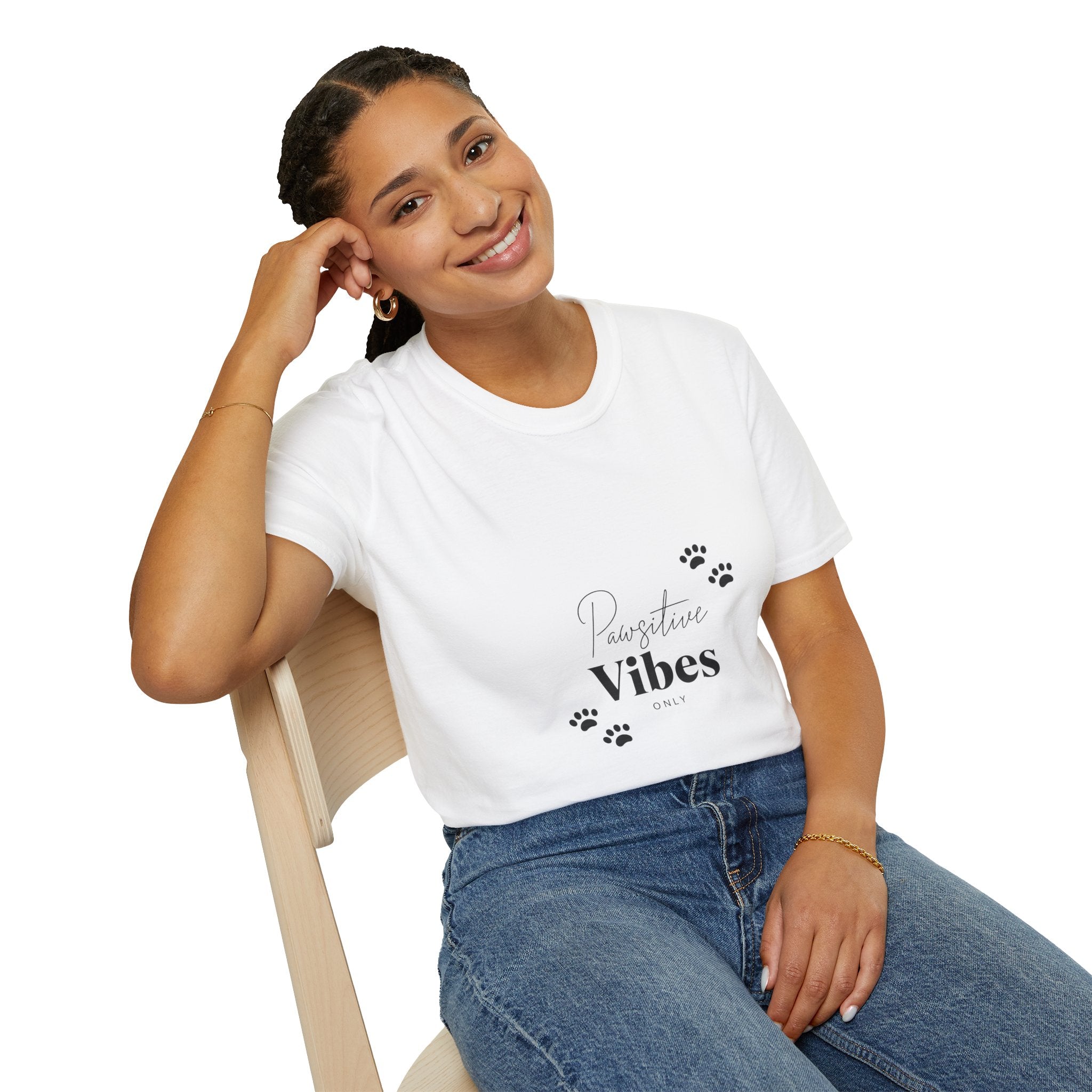 Pawsitive Vibes T-Shirt — Cute Paw Print Pet Lover Tee
