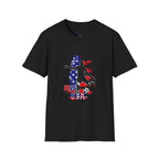 USA Soccer Player Silhouette T-Shirt — American Flag Soccer 2026 Fan Tee