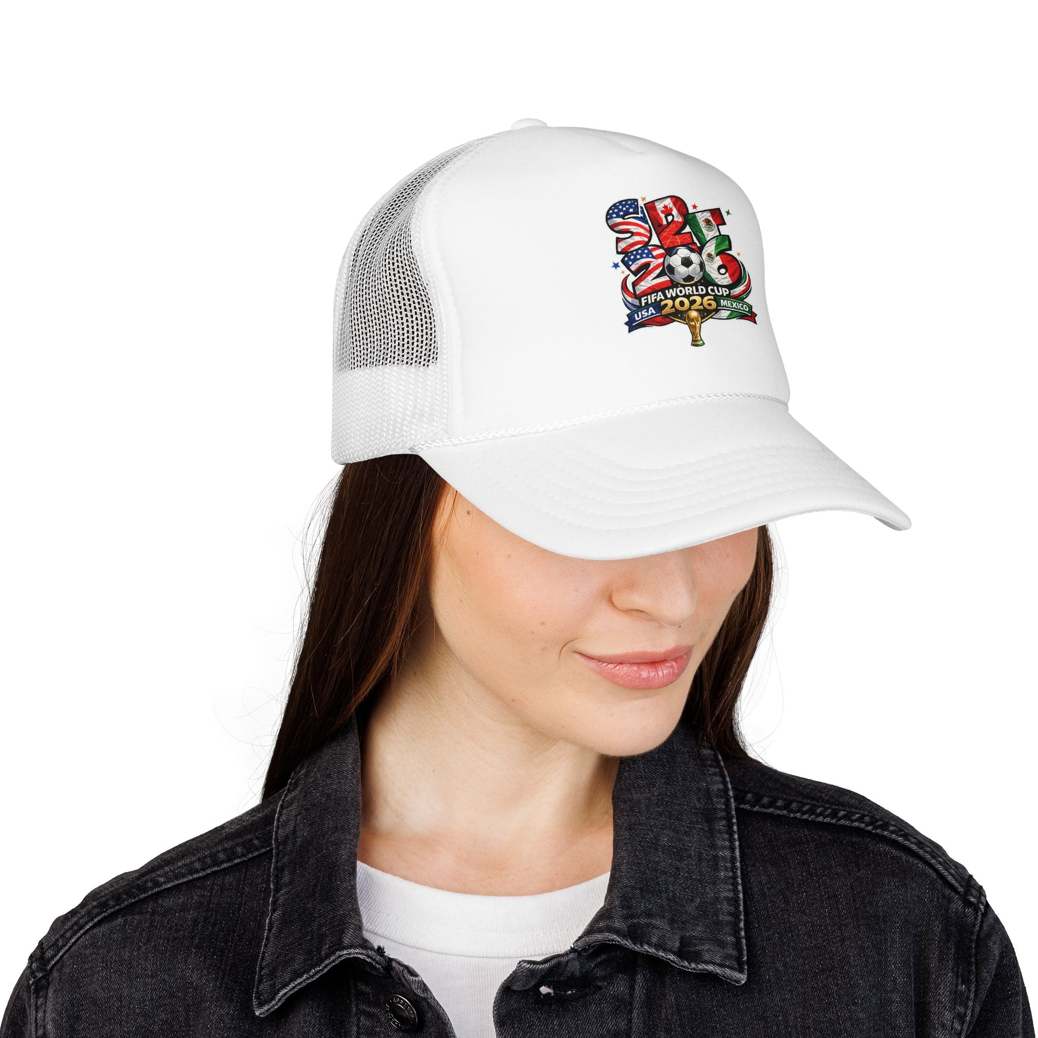soccer cup 2026 Foam Trucker Hat — USA Soccer Patch Design