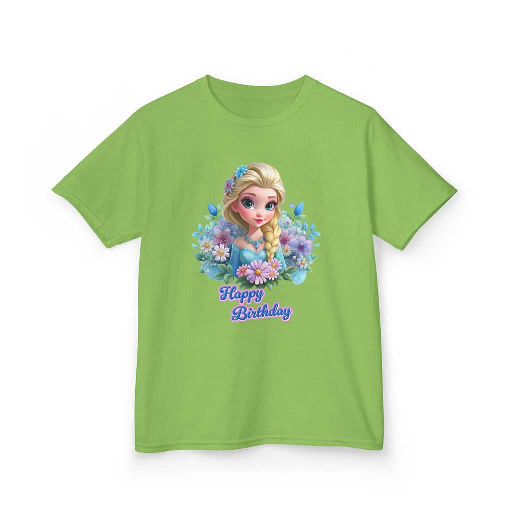 Kids Tee — 'Happy Birthday' Princess Floral Design