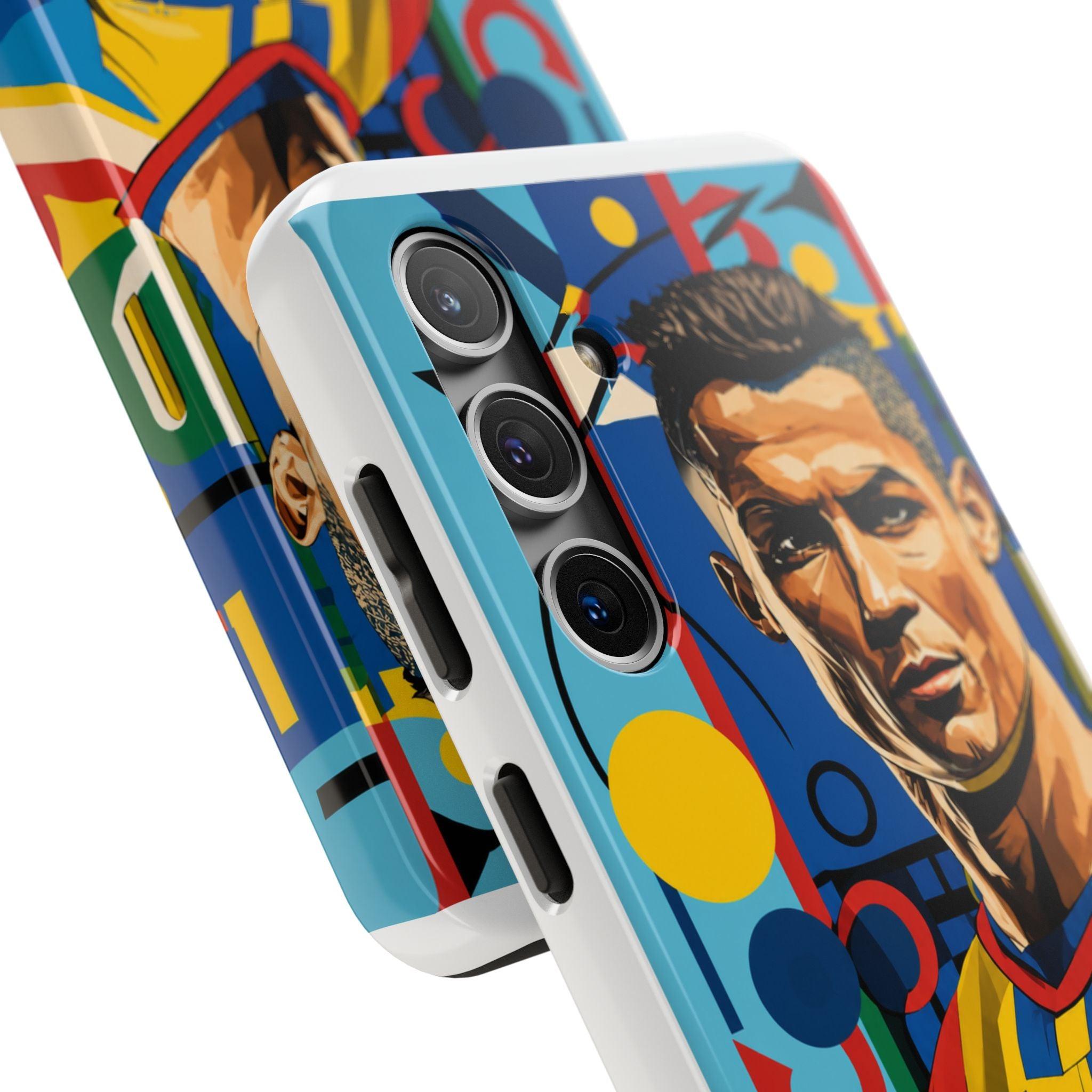 Portugal  legend Pop Art Tough Phone Case — Colorful Soccer Legend Protective Cover.