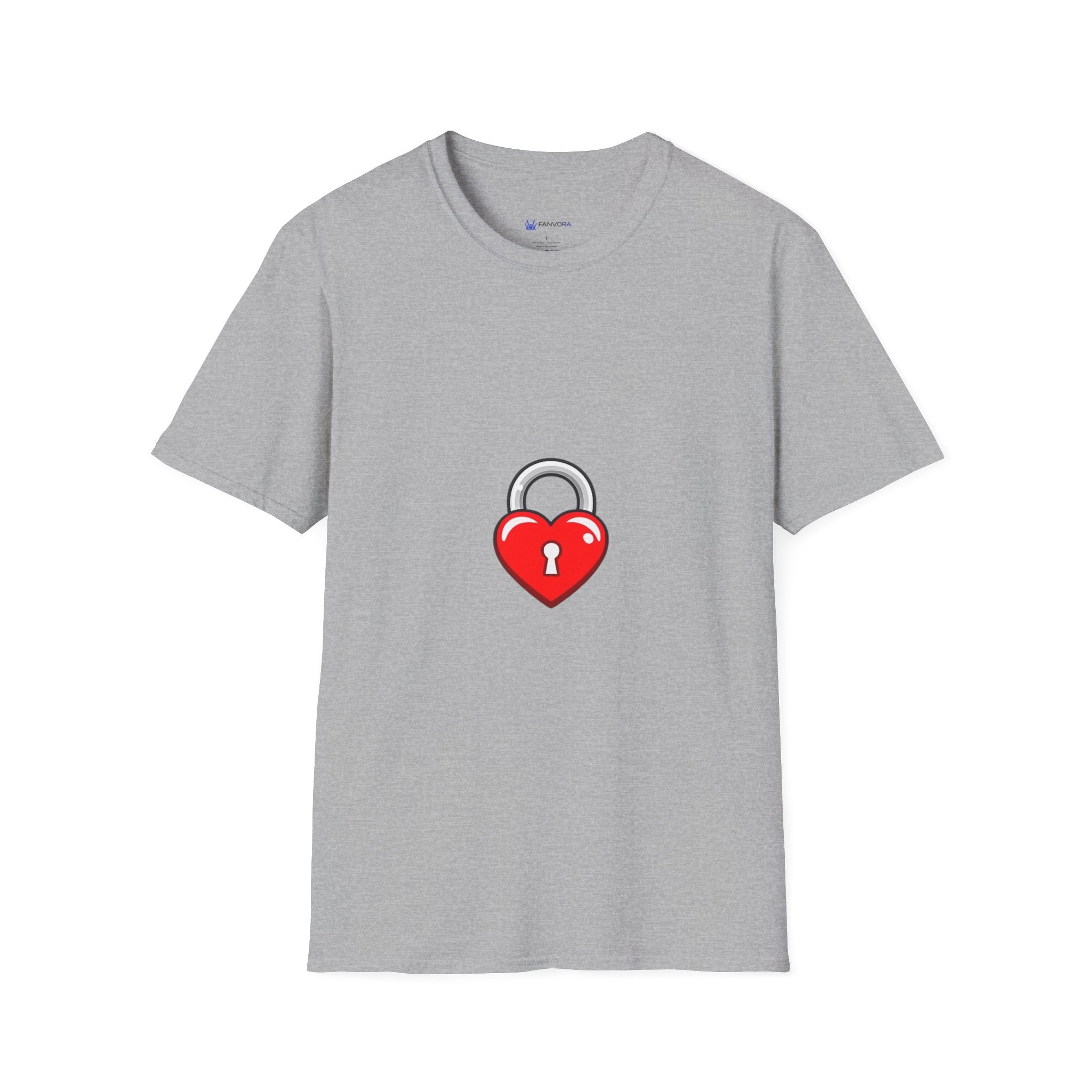 Heart Lock T-Shirt — Cute Red Heart Padlock Graphic Tee for Valentine’s Day