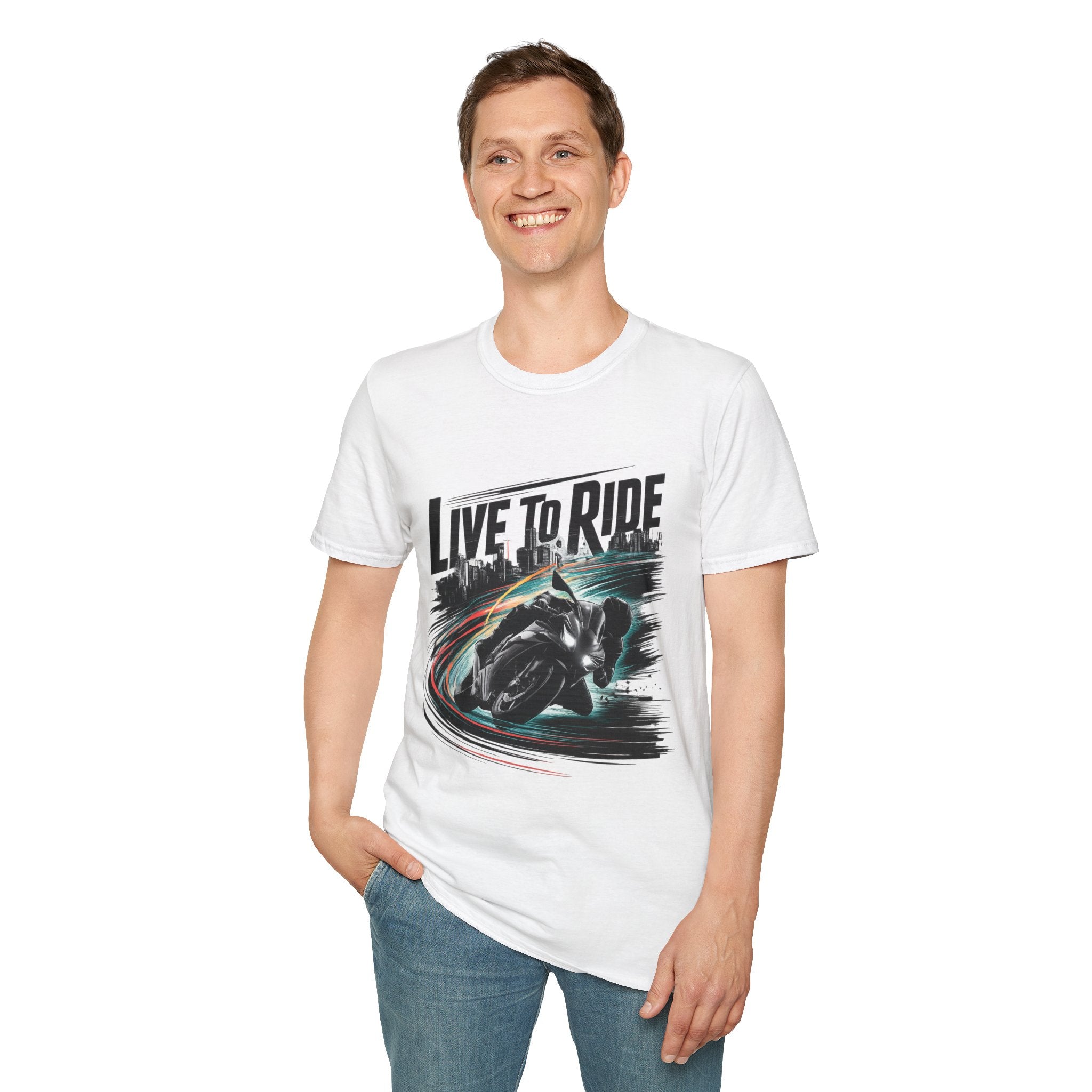 Motorcycle T‑Shirt — "Live to Ride" Racing Bike Graphic Tee