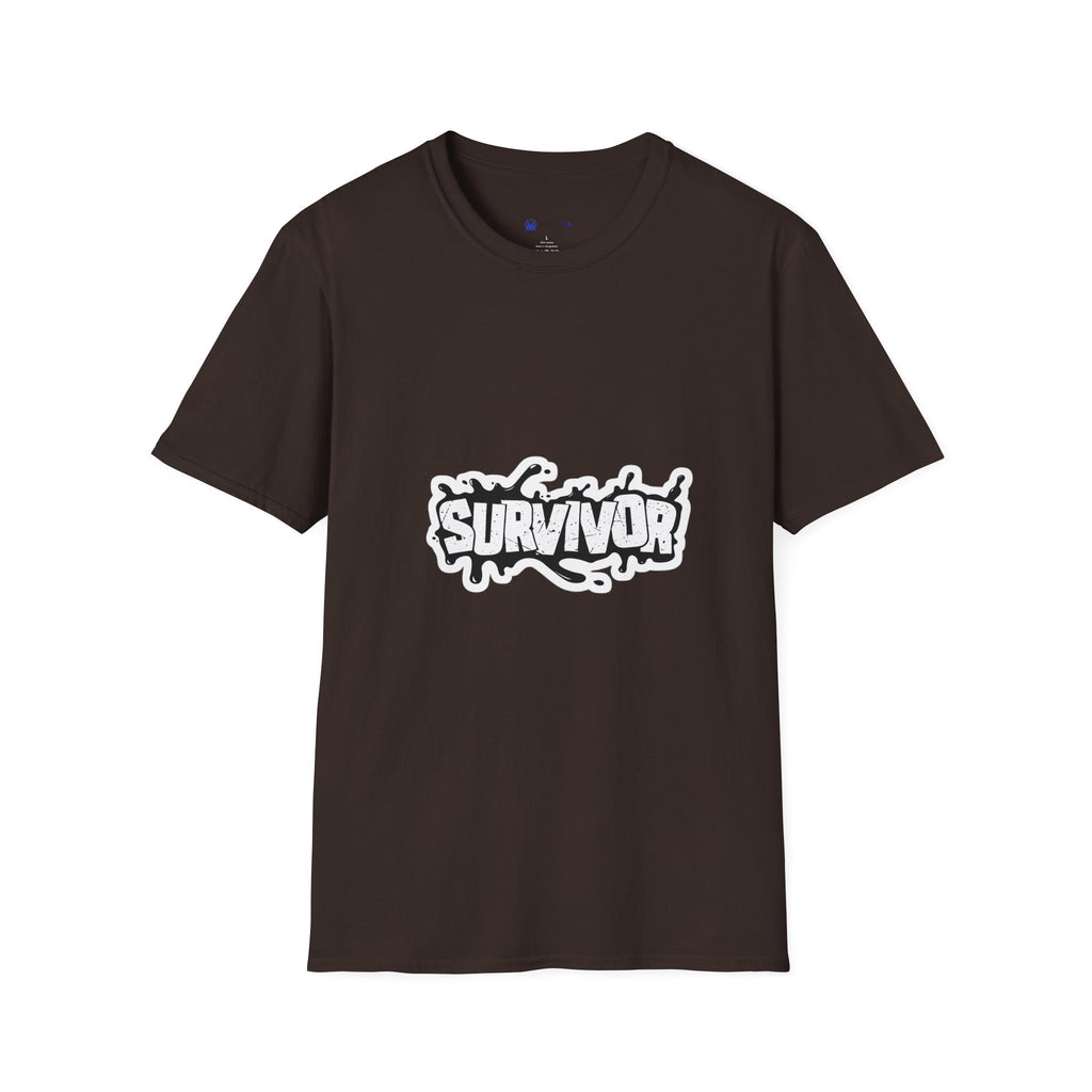 Survivor Graphic T-Shirt — Bold Grunge Logo Tee for Cancer, Trauma & Recovery Awareness