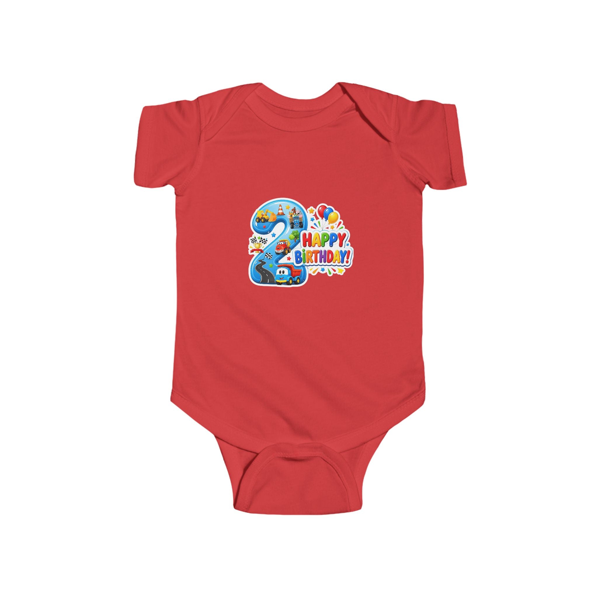 2nd Birthday Baby Bodysuit - "Happy Birthday" Number 2 Party Onesie