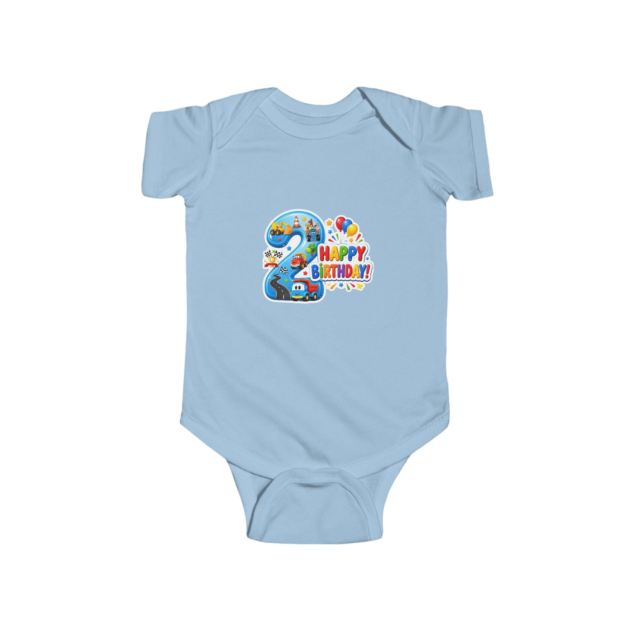 2nd Birthday Baby Bodysuit - "Happy Birthday" Number 2 Party Onesie