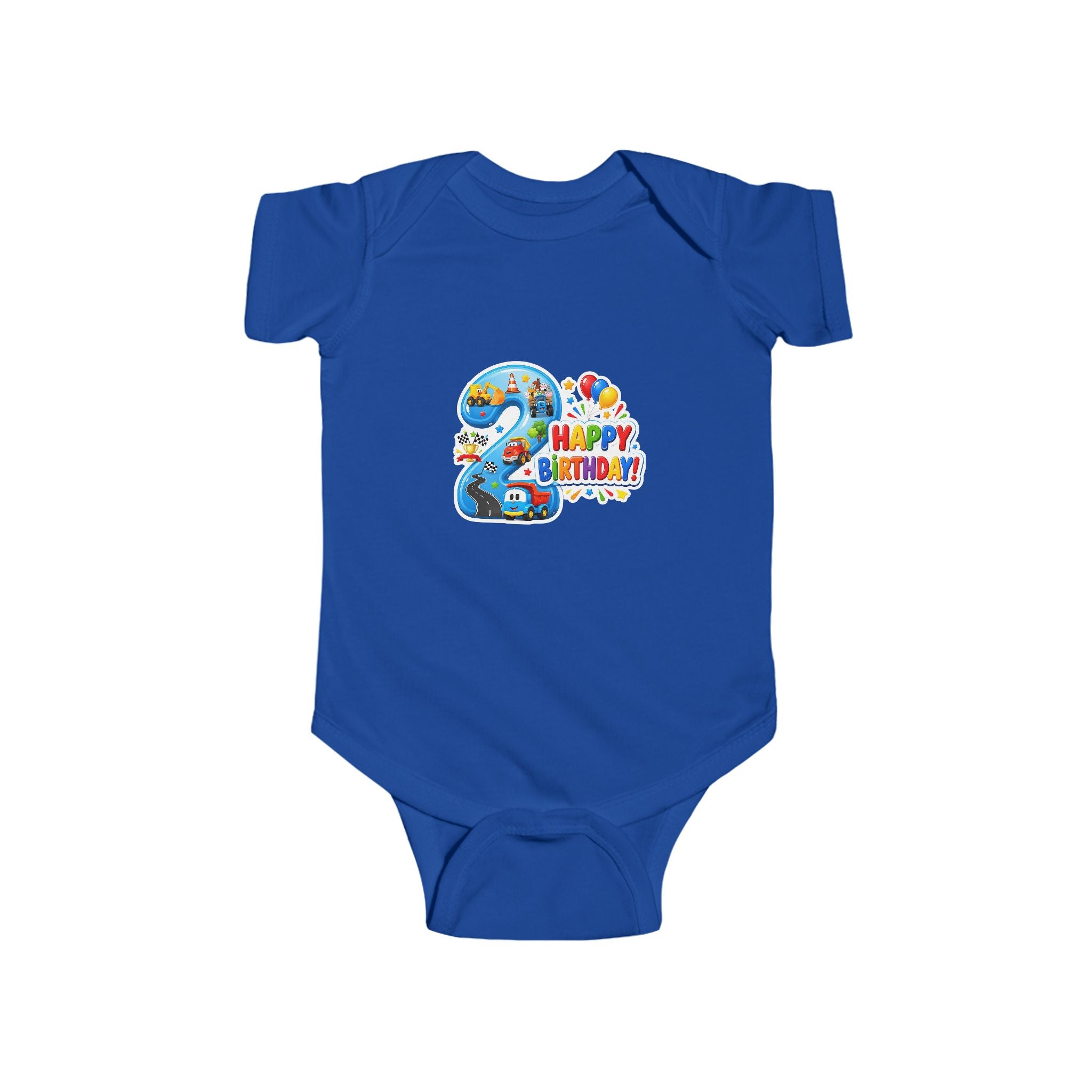 2nd Birthday Baby Bodysuit - "Happy Birthday" Number 2 Party Onesie