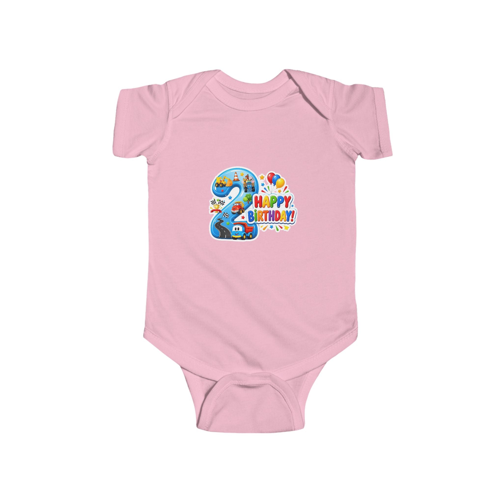 2nd Birthday Baby Bodysuit - "Happy Birthday" Number 2 Party Onesie