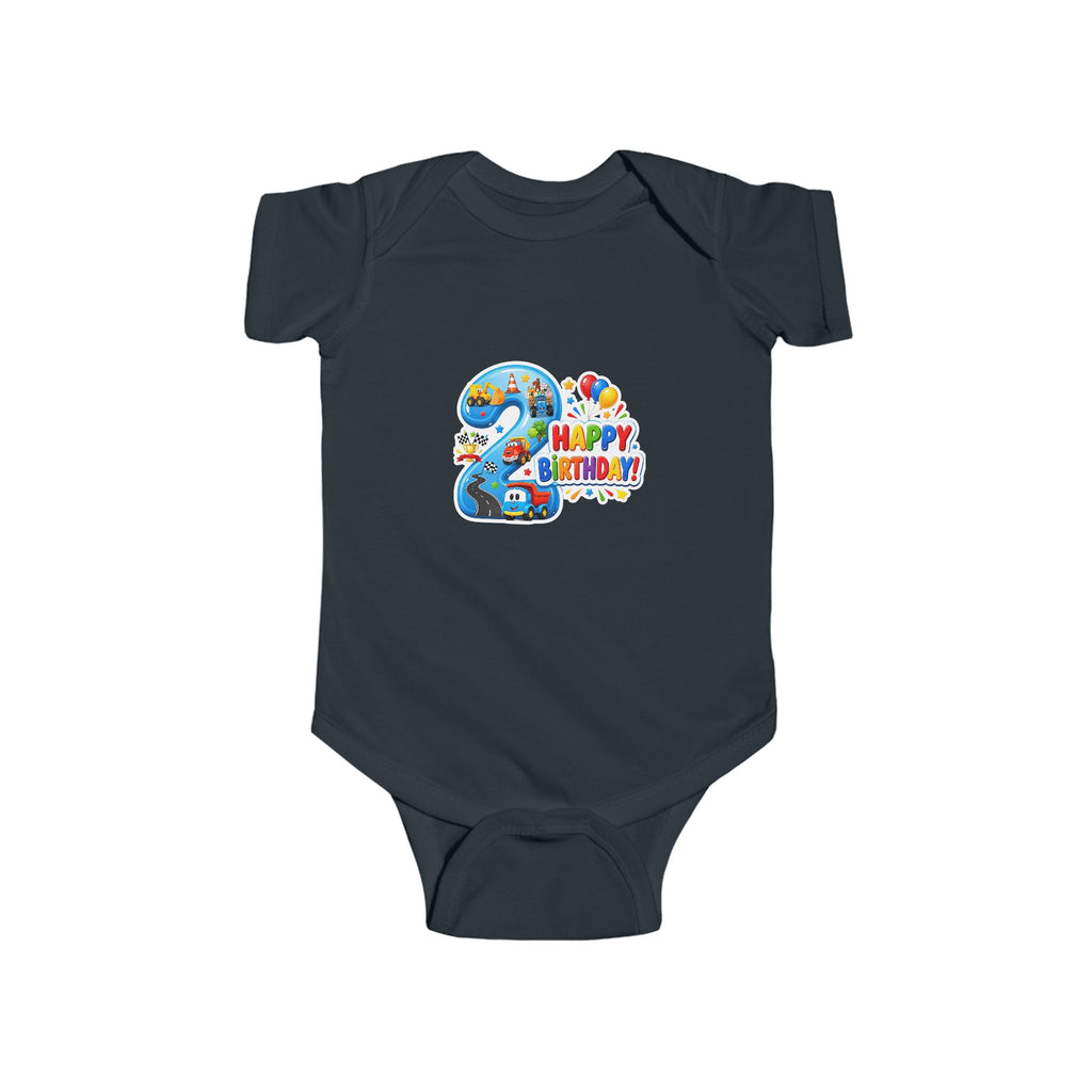 2nd Birthday Baby Bodysuit - "Happy Birthday" Number 2 Party Onesie