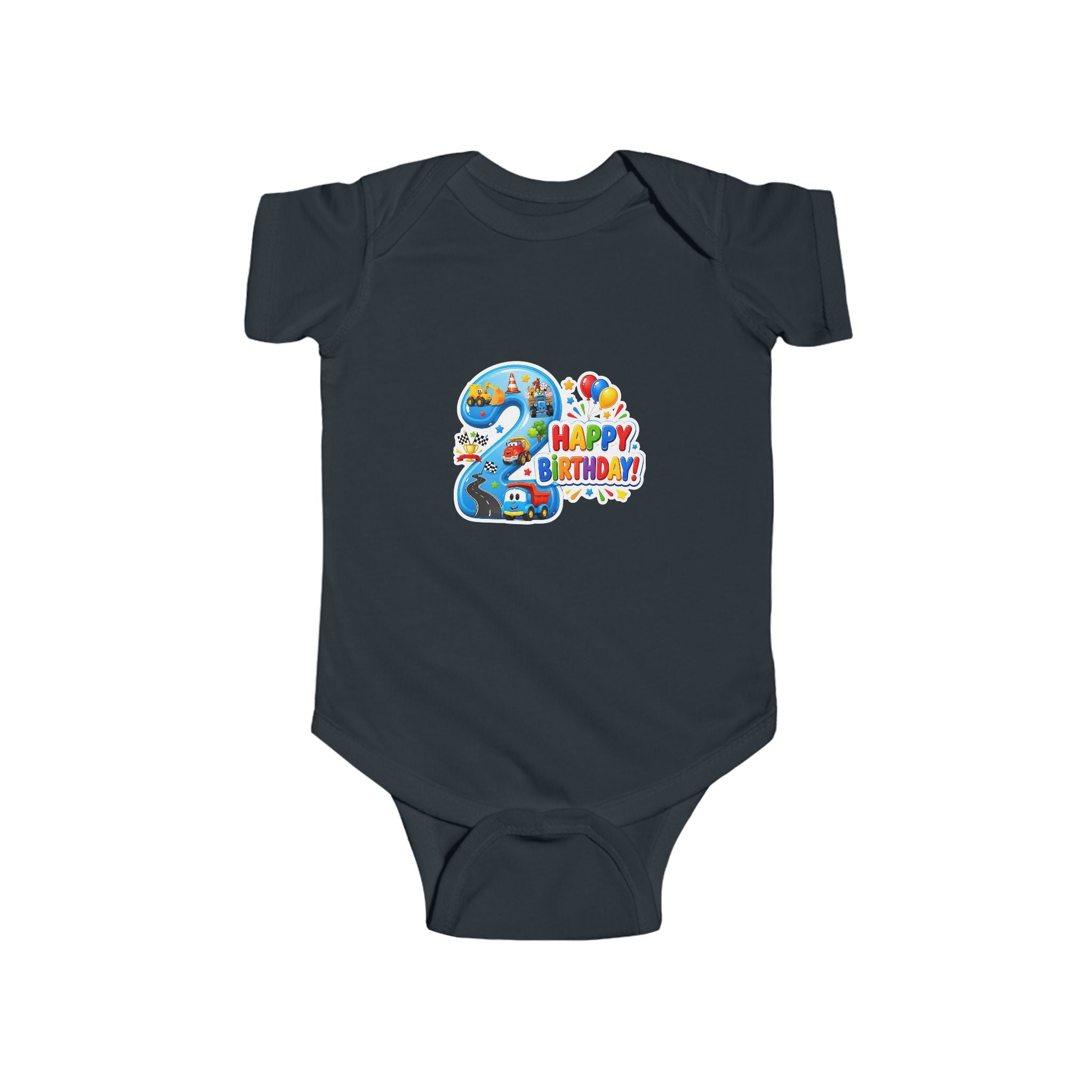 2nd Birthday Baby Bodysuit - "Happy Birthday" Number 2 Party Onesie