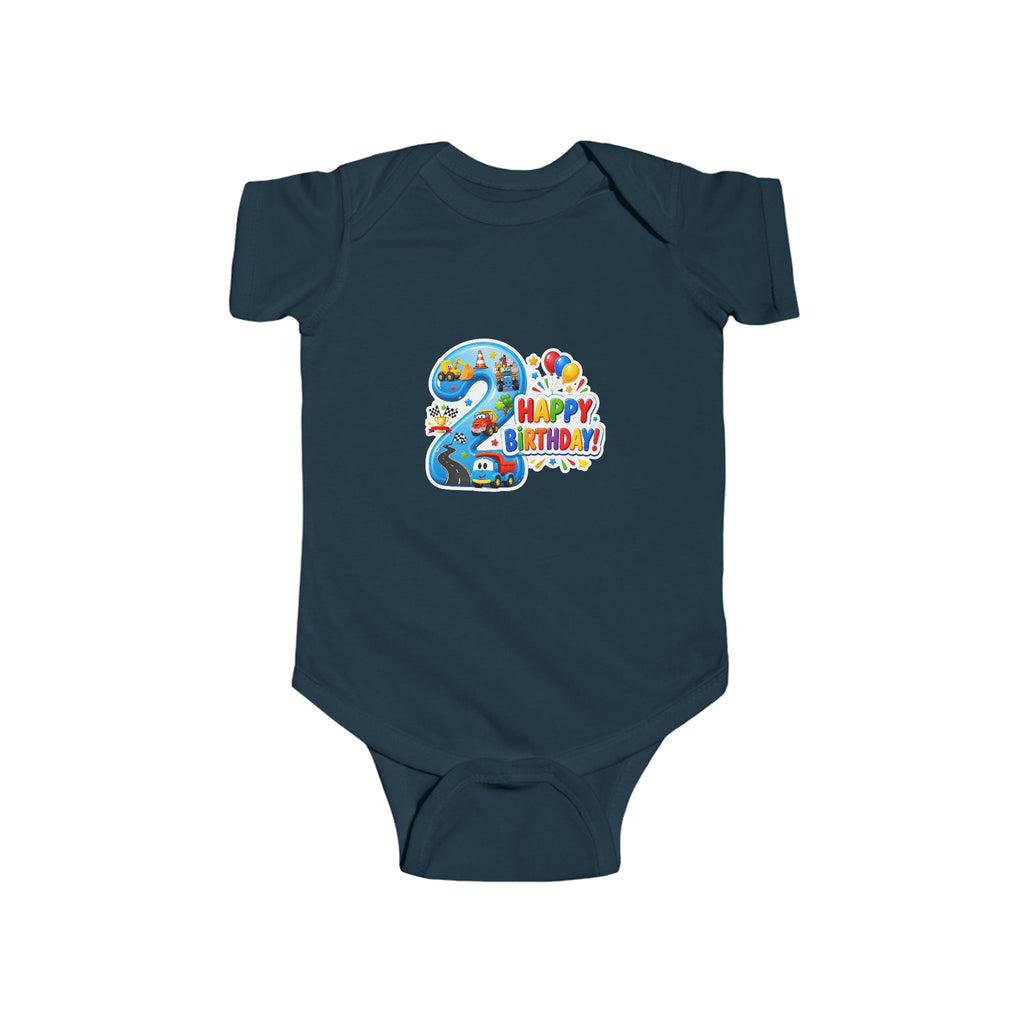 2nd Birthday Baby Bodysuit - "Happy Birthday" Number 2 Party Onesie
