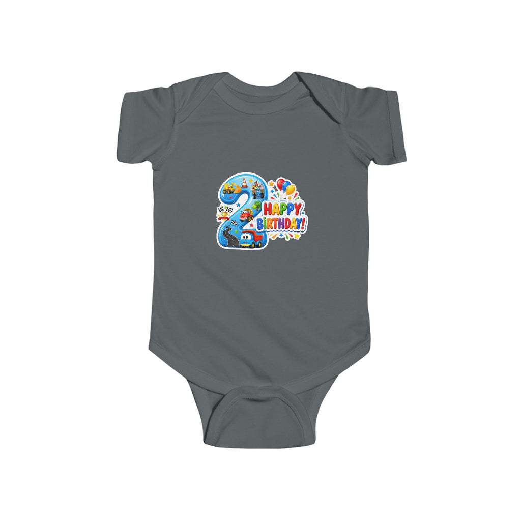 2nd Birthday Baby Bodysuit - "Happy Birthday" Number 2 Party Onesie