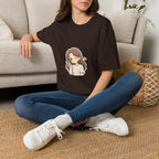 Cute Winking Girl Graphic T-Shirt – Kawaii Heart Tee