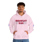 Unisex Midnight Run Hoodie — Retro Palm Beach Graphic Hooded Sweatshirt.