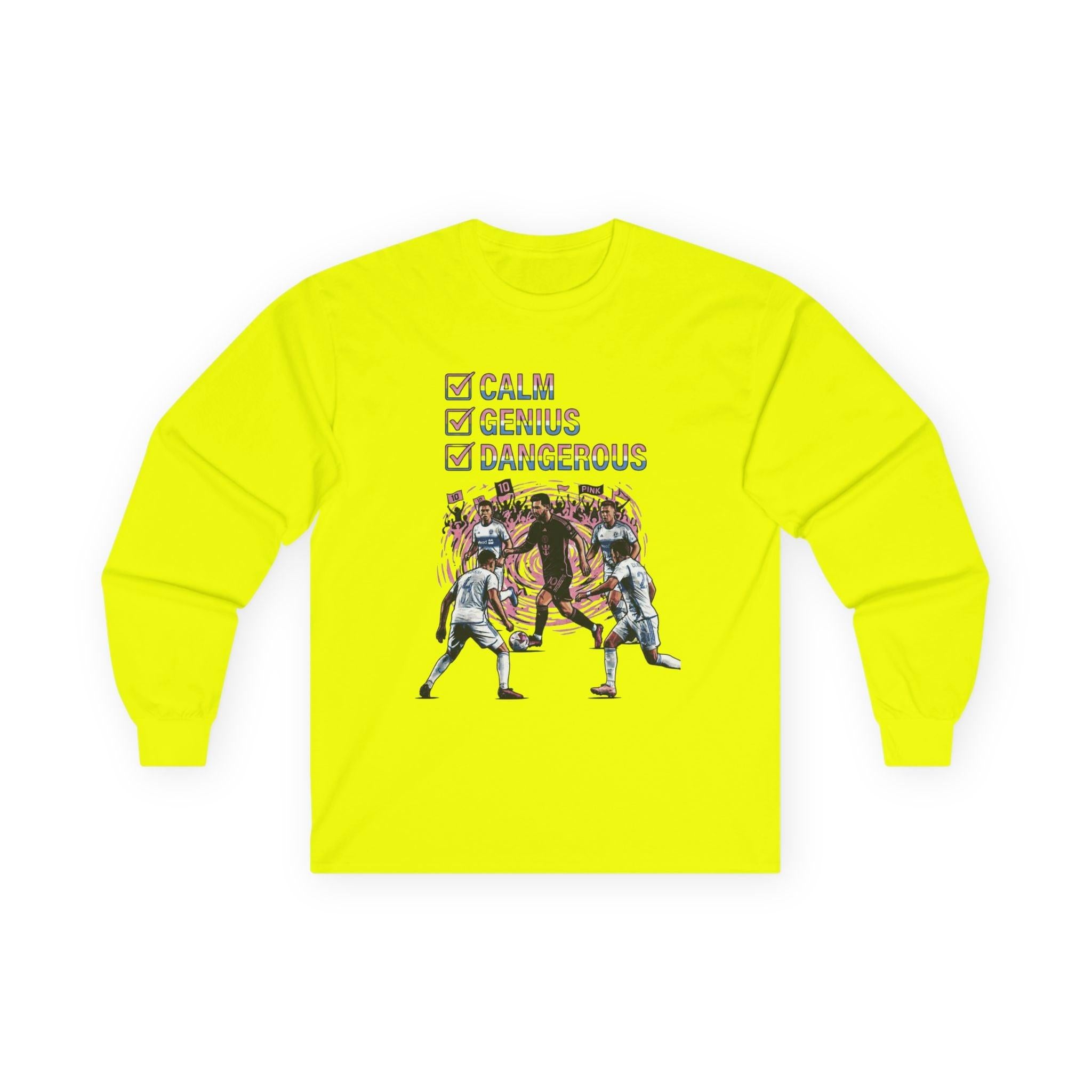 Long Sleeve Football Shirt – World Cup 2026 Fan Tee "Calm Dangerous Genius".