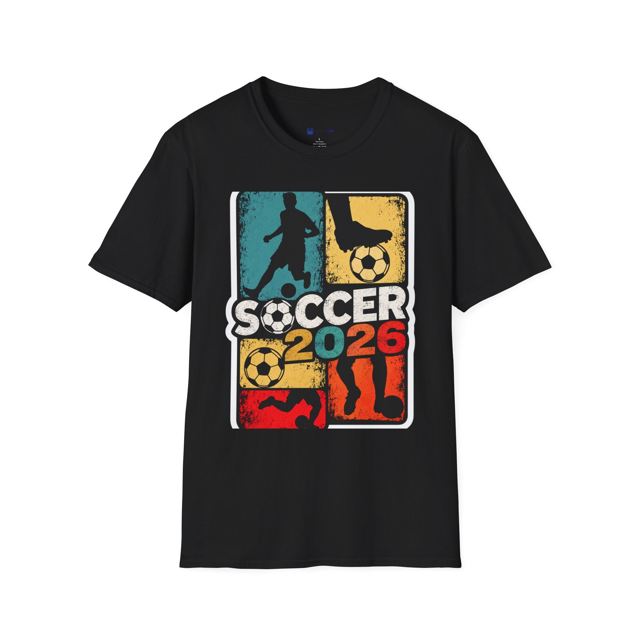 Soccer 2026 Retro colorful Graphic T-Shirt design.