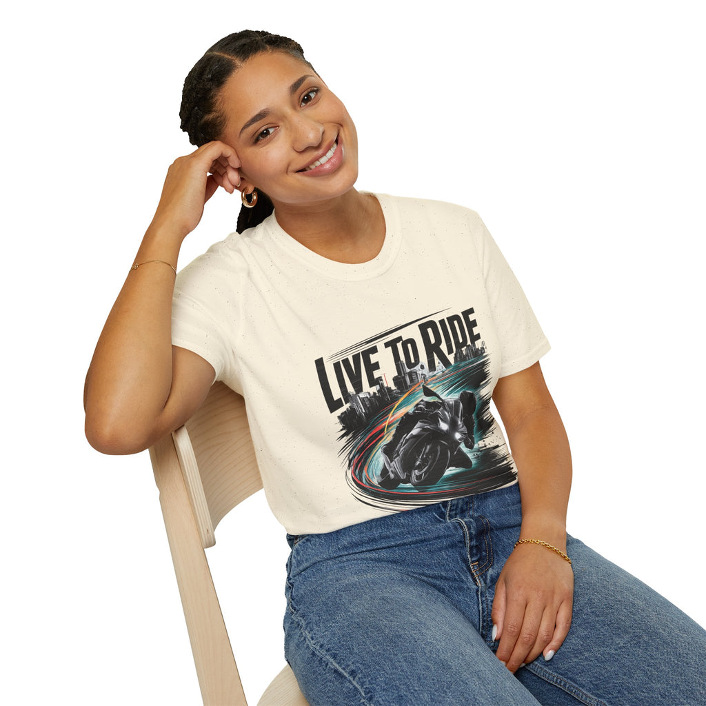 Motorcycle T‑Shirt — "Live to Ride" Racing Bike Graphic Tee