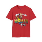 Brazilian Soccer comic style  figure T-Shirt — "Game Is On" Caricature Neymar Fan Tee
