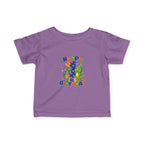 Happy 1st Birthday Infant Tee — Colorful Dino First Birthday Shirt