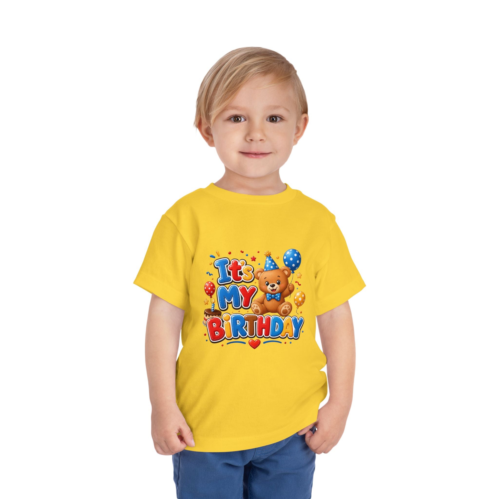 Toddler Birthday Tee — "It's My Birthday" Bear Party Shirt