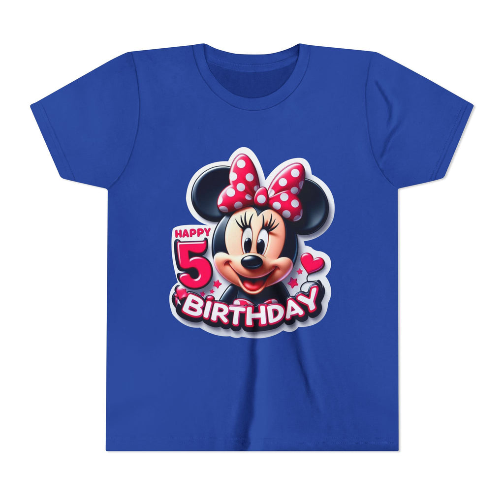 Minnie Mouse Happy 5th Birthday Youth Tee