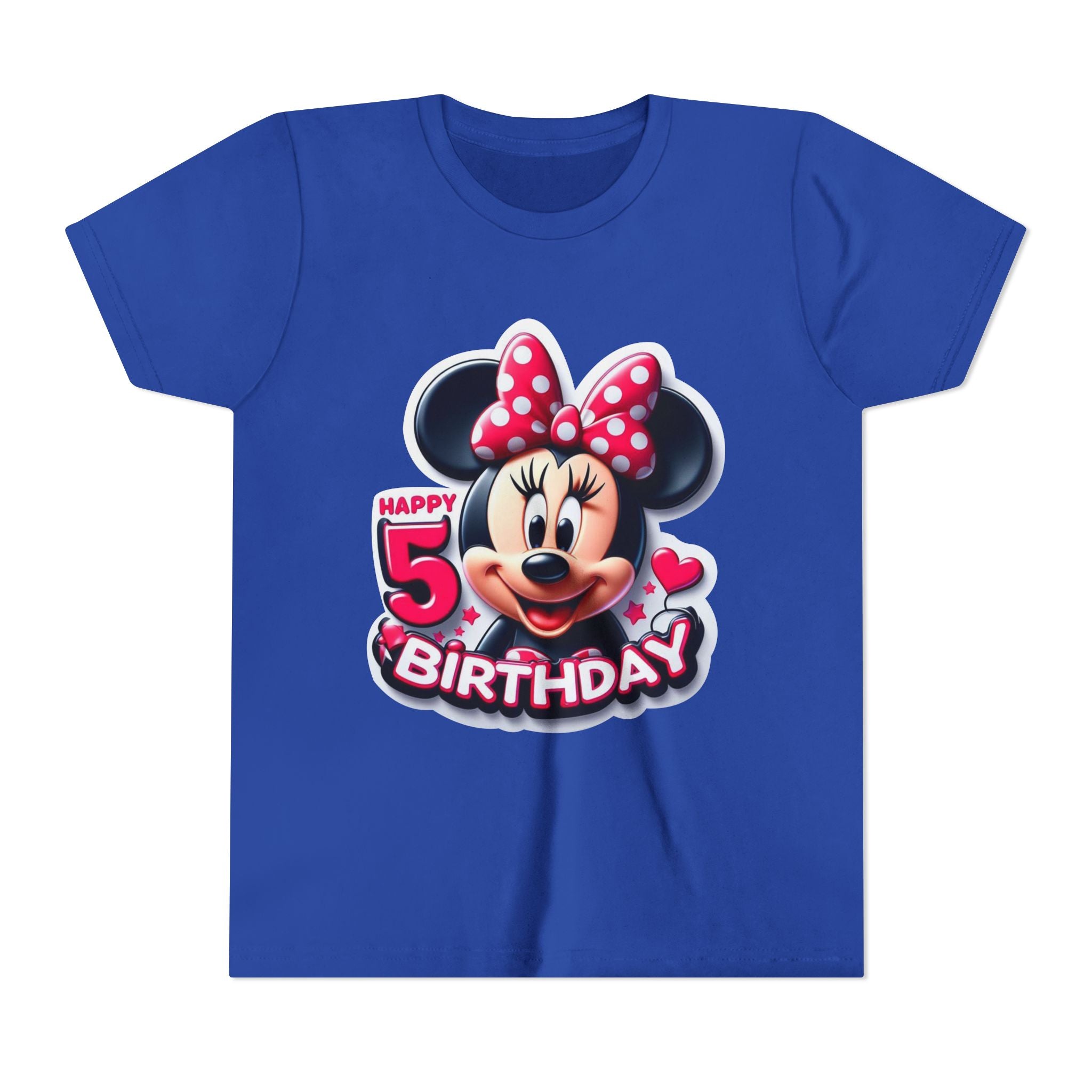 Minnie Mouse Happy 5th Birthday Youth Tee