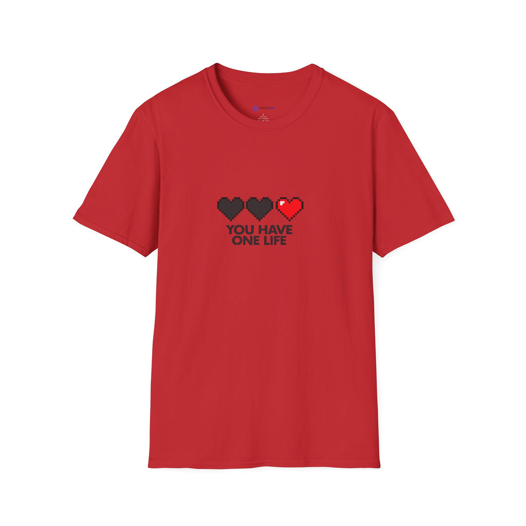 T-Shirt — Pixel Heart "You Have One Life" Graphic Tee