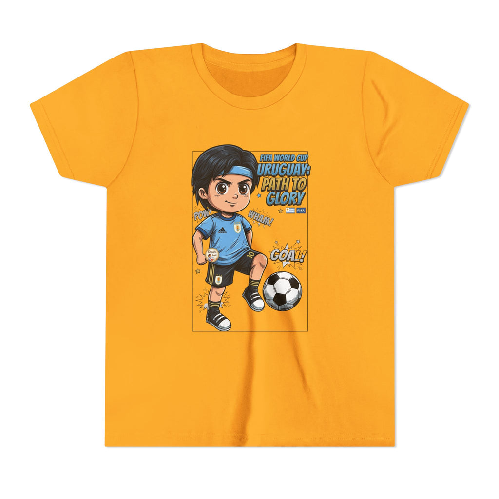 Youth Soccer Tee – Cute Cartoon Player "Ready to Score" Kids Jersey