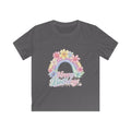 Kids Tee — Pastel Rainbow "Happy Birthday" Floral Design