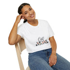 Cat Mom T-Shirt – Floral Script Cat Mom Tee, Cute Casual Gift for Cat Lovers
