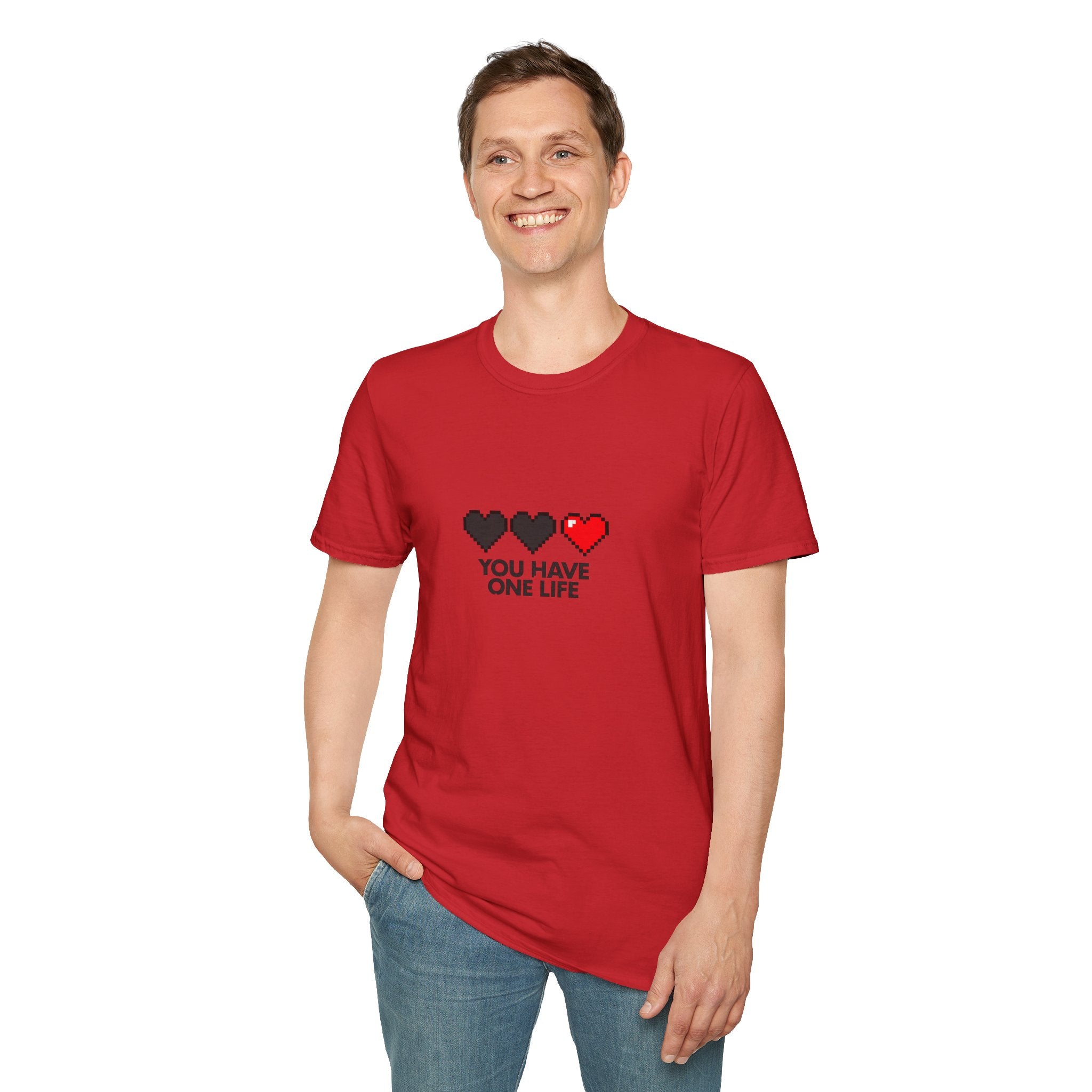 T-Shirt — Pixel Heart "You Have One Life" Graphic Tee