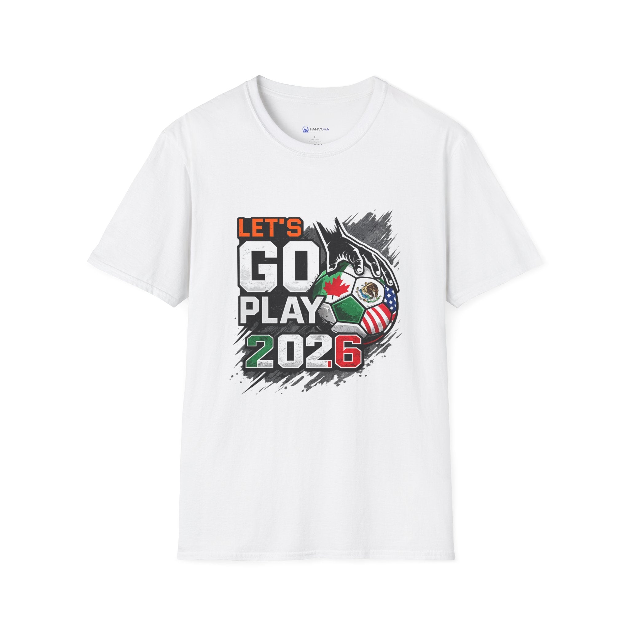 Let's Go Play 2026 Soccer T-Shirt — International Flags Tournament Tee