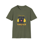 Pug Love T-Shirt — “I love you. FOREVER” Cute Black Pug Graphic Tee