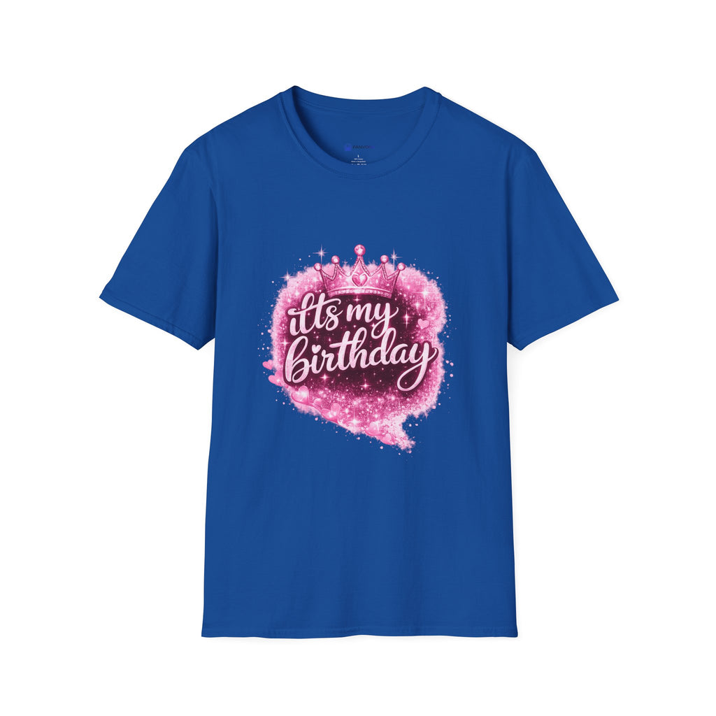 Birthday T-Shirt — “It's My Birthday” Pink Crown Celebration Tee