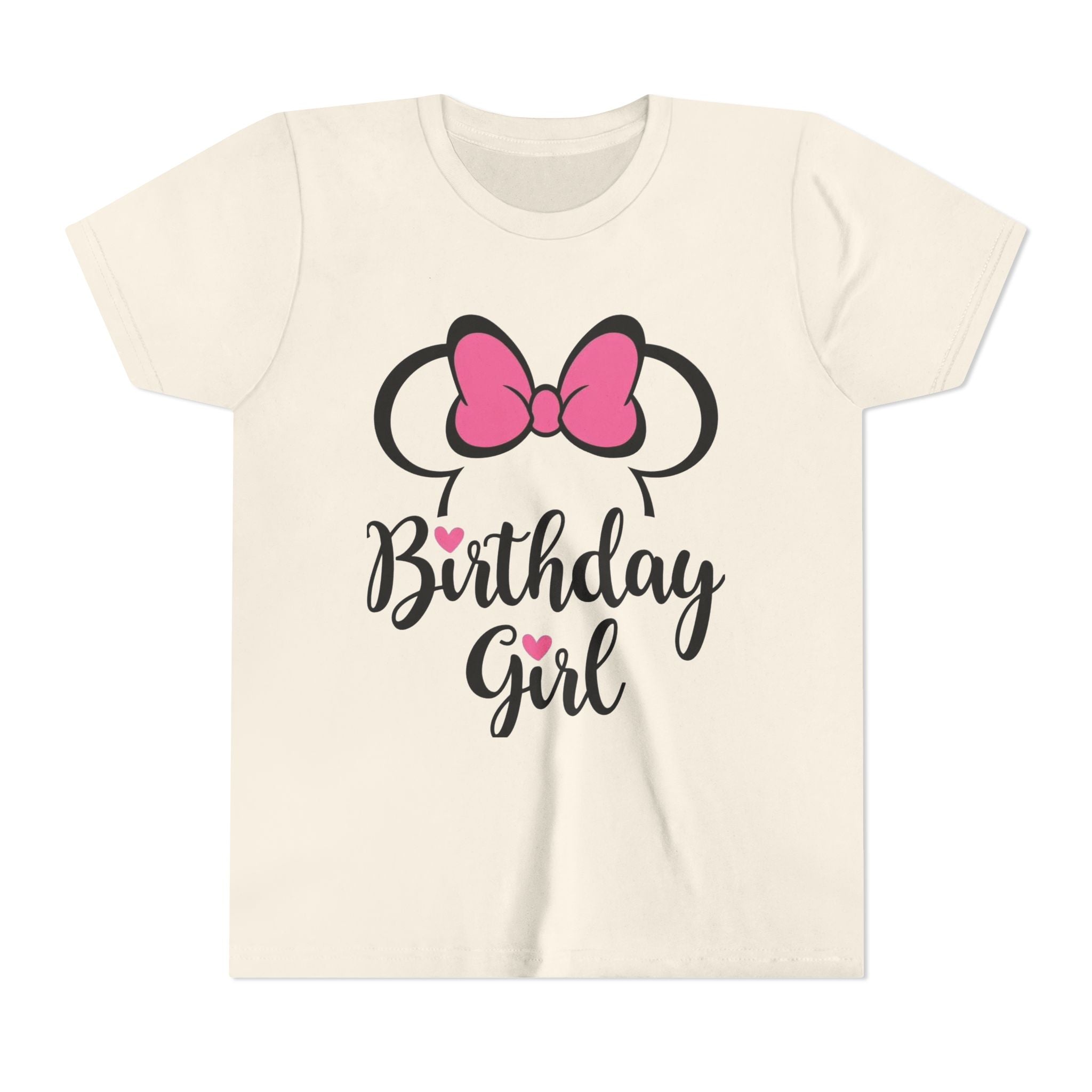 Birthday Girl Youth Tee — Pink Bow Party Shirt for Girls