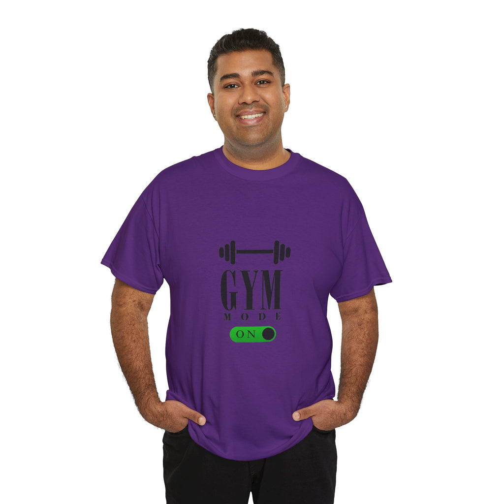 Gym Mode On T-Shirt — Workout Tee with Barbell Graphic