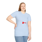 Heart Key T-Shirt — Minimal Red Key Heart Graphic Tee