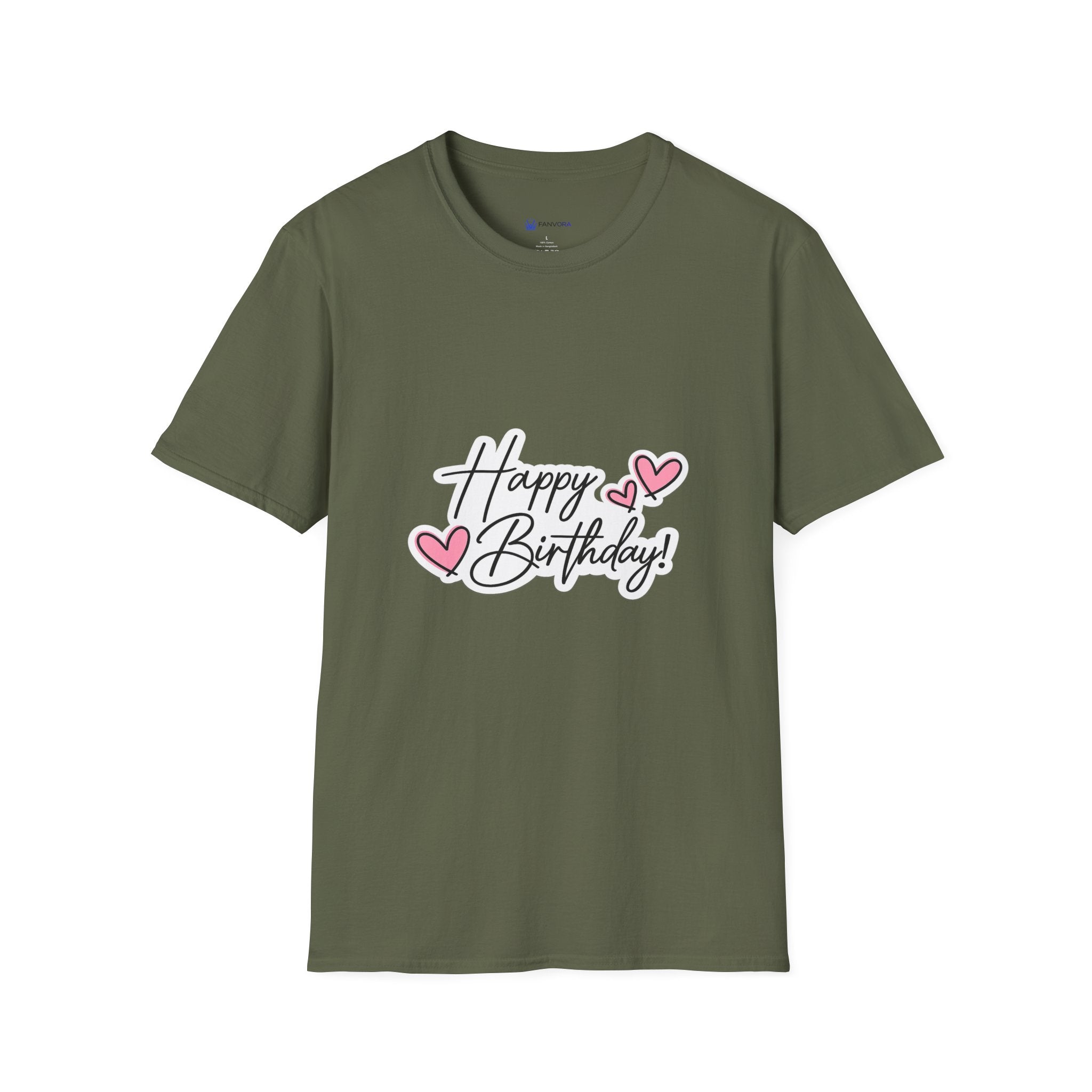 Birthday T-Shirt — "Happy Birthday" Heart Graphic