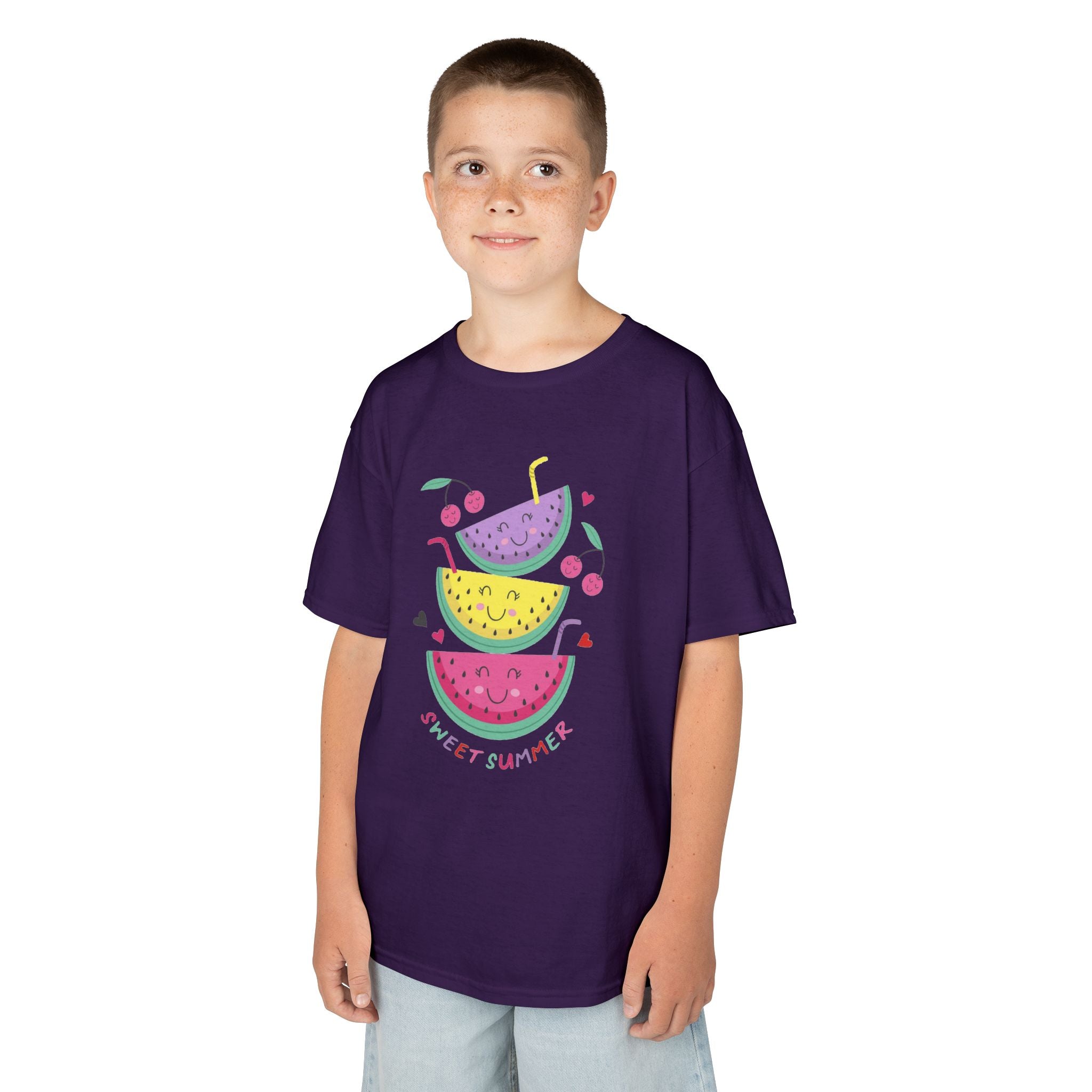 Kids T-Shirt — Cute Stacked Watermelon Illustration with "Sweet Things" Text