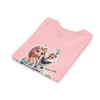 Kids' Birthday Tee - Cute Princess and Snowman "Happy Birthday" Graphic