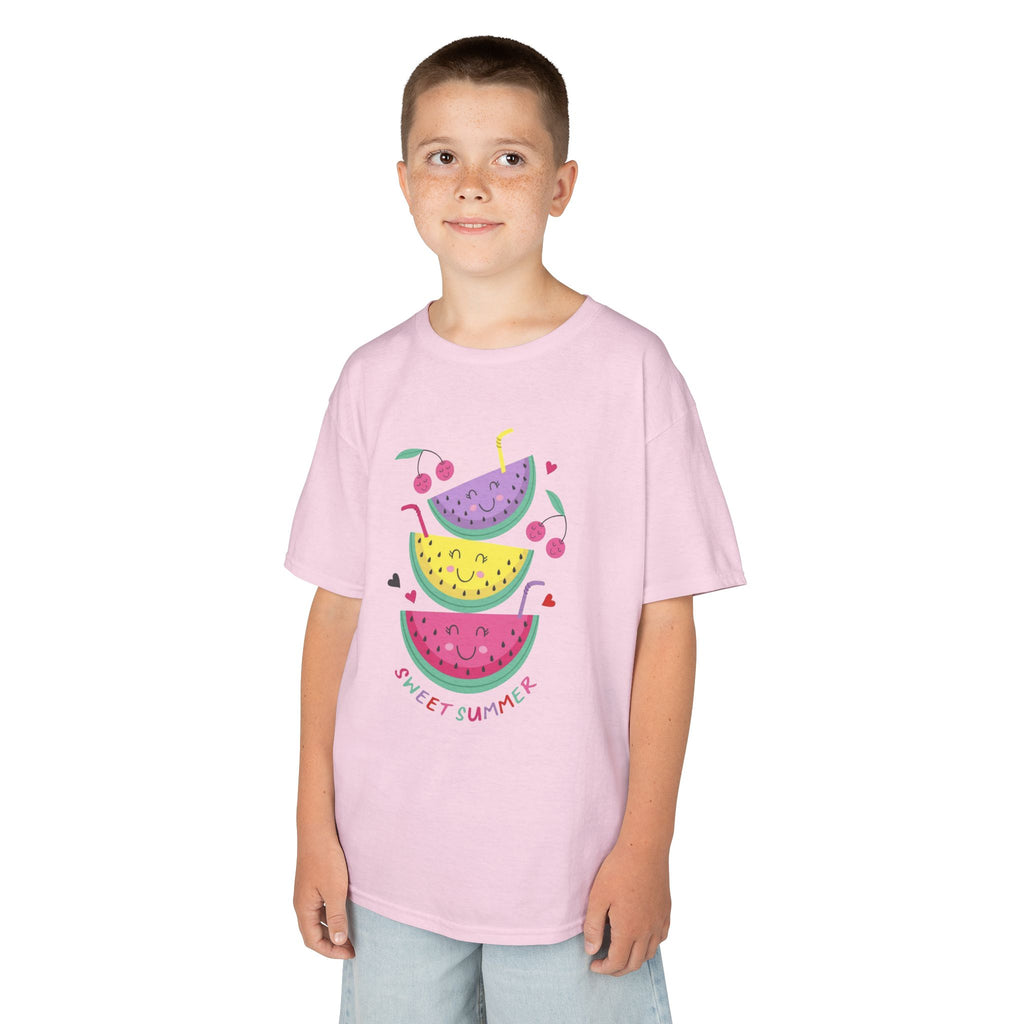 Kids T-Shirt — Cute Stacked Watermelon Illustration with "Sweet Things" Text