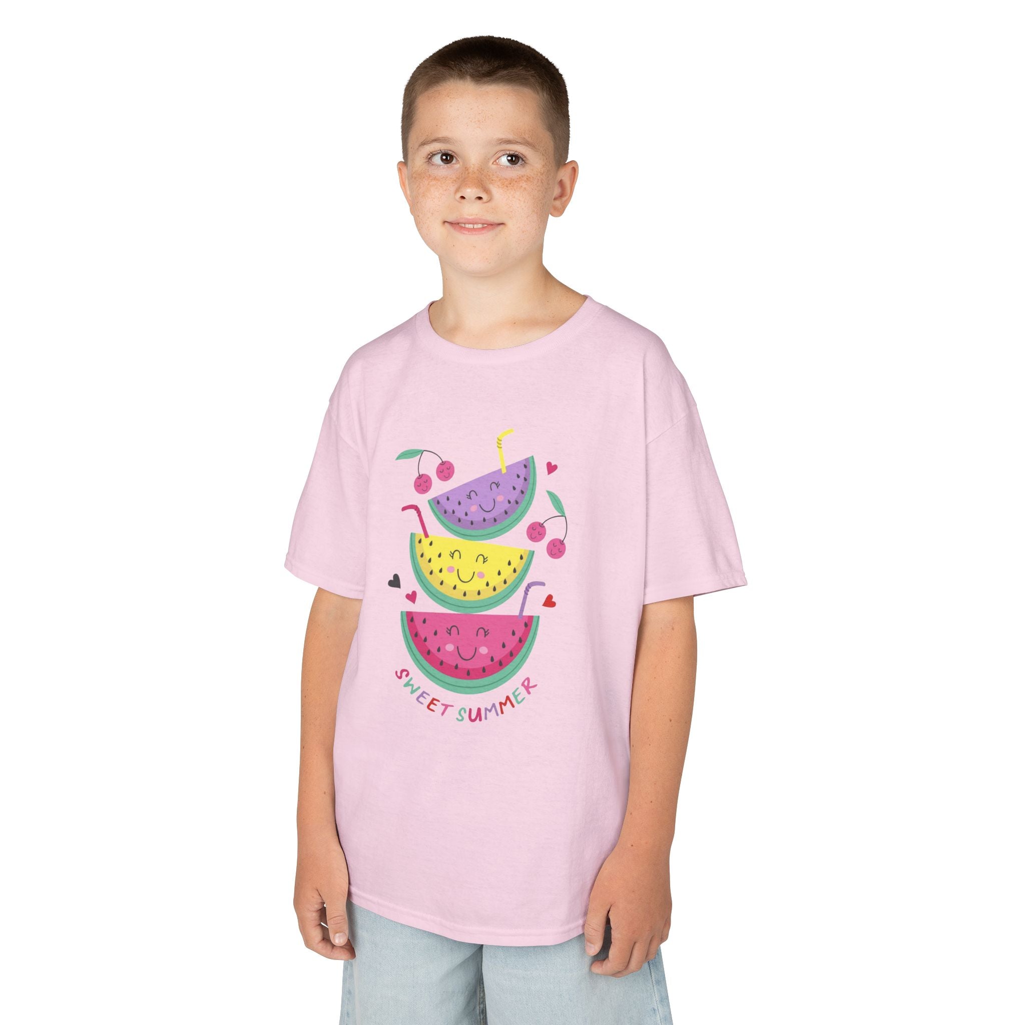 Kids T-Shirt — Cute Stacked Watermelon Illustration with "Sweet Things" Text
