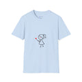 Stick Figure Girl Holding Heart T-Shirt — Cute Minimalist Valentine Tee