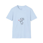 Stick Figure Girl Holding Heart T-Shirt — Cute Minimalist Valentine Tee