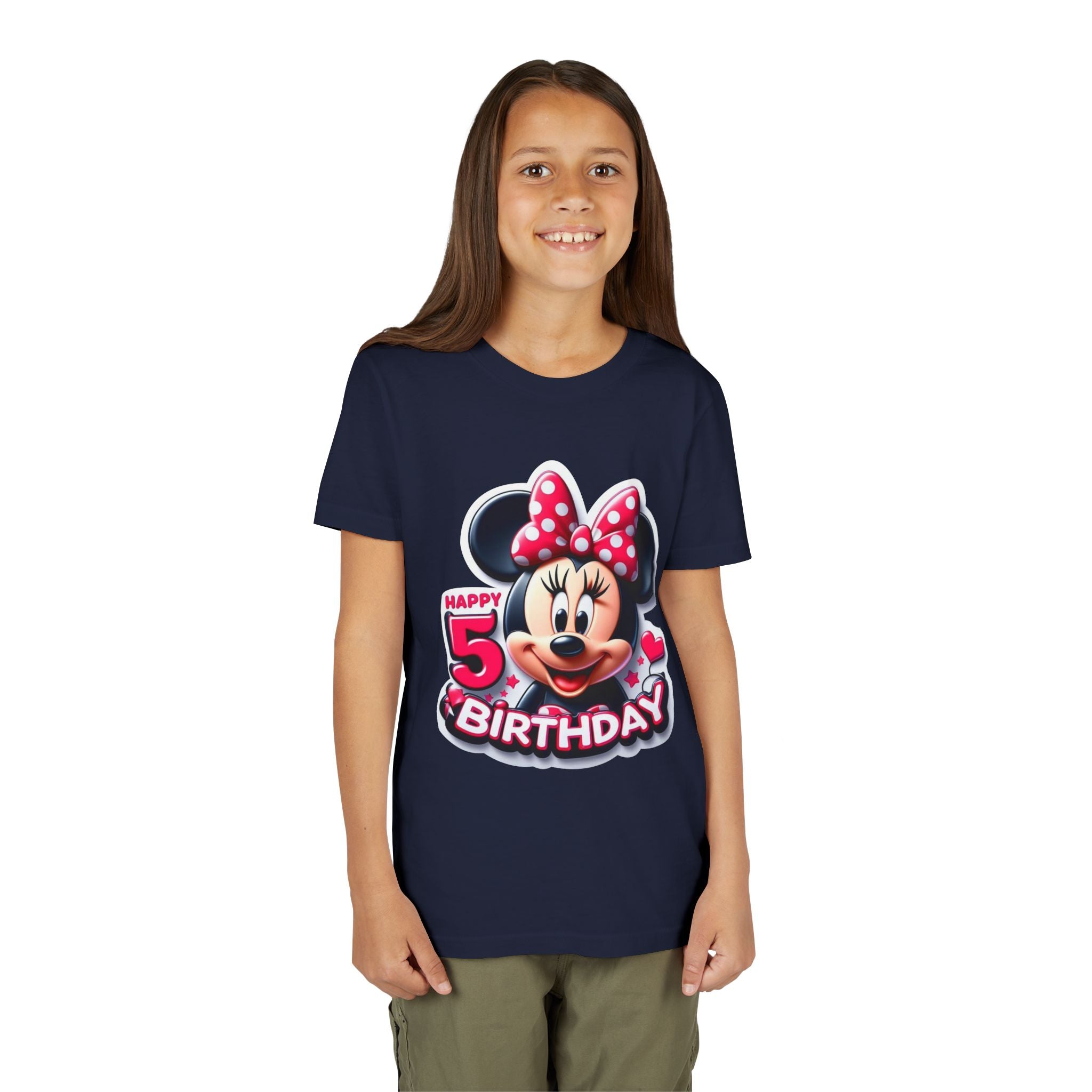 Minnie Mouse Happy 5th Birthday Youth Tee