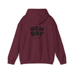 New Day Hoodie — "I'm Happy" Minimal Positive Graphic Sweatshirt.