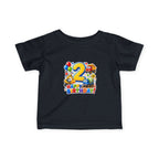2nd Birthday Infant Tee — Colorful Trucks, Balloons & 'Happy Birthday' Design